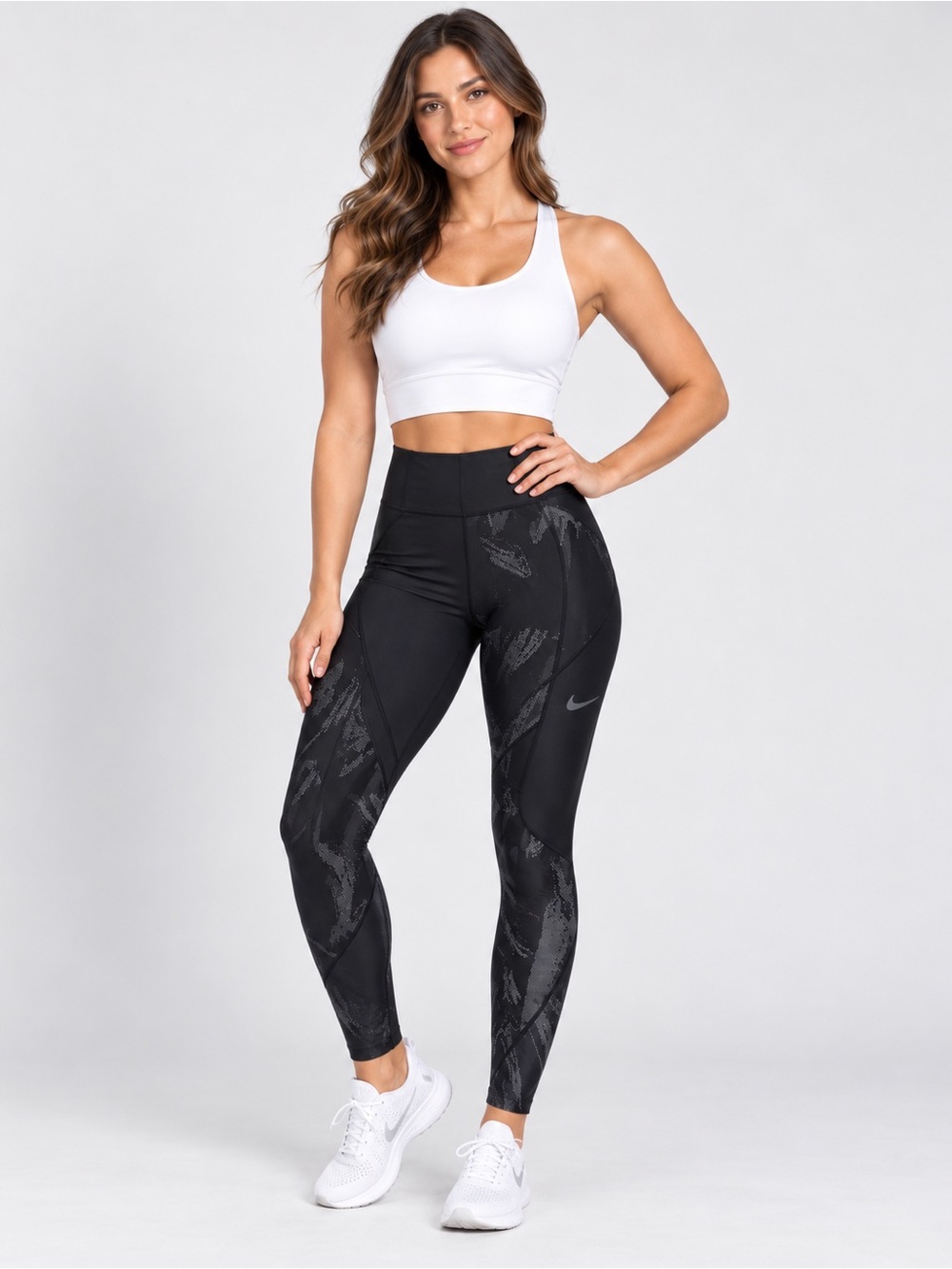 Nike Black Printed High-Waist Leggings
